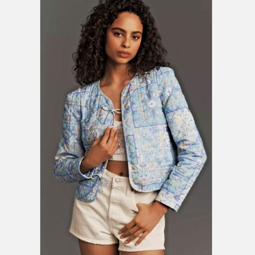 Brand New DOLAN Bow-Front Linen Quilted Lady Jacket